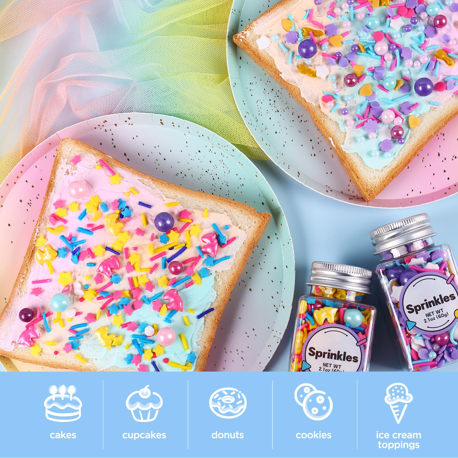 Edible Unicorn Sprinkles for Cake Decoration, Edible Pearl, Edible Sprinkle for Cupcake Topper, Ice Cream Toppings, Cookies Sprinkles for Party, Birthday. (120g/4.2oz)