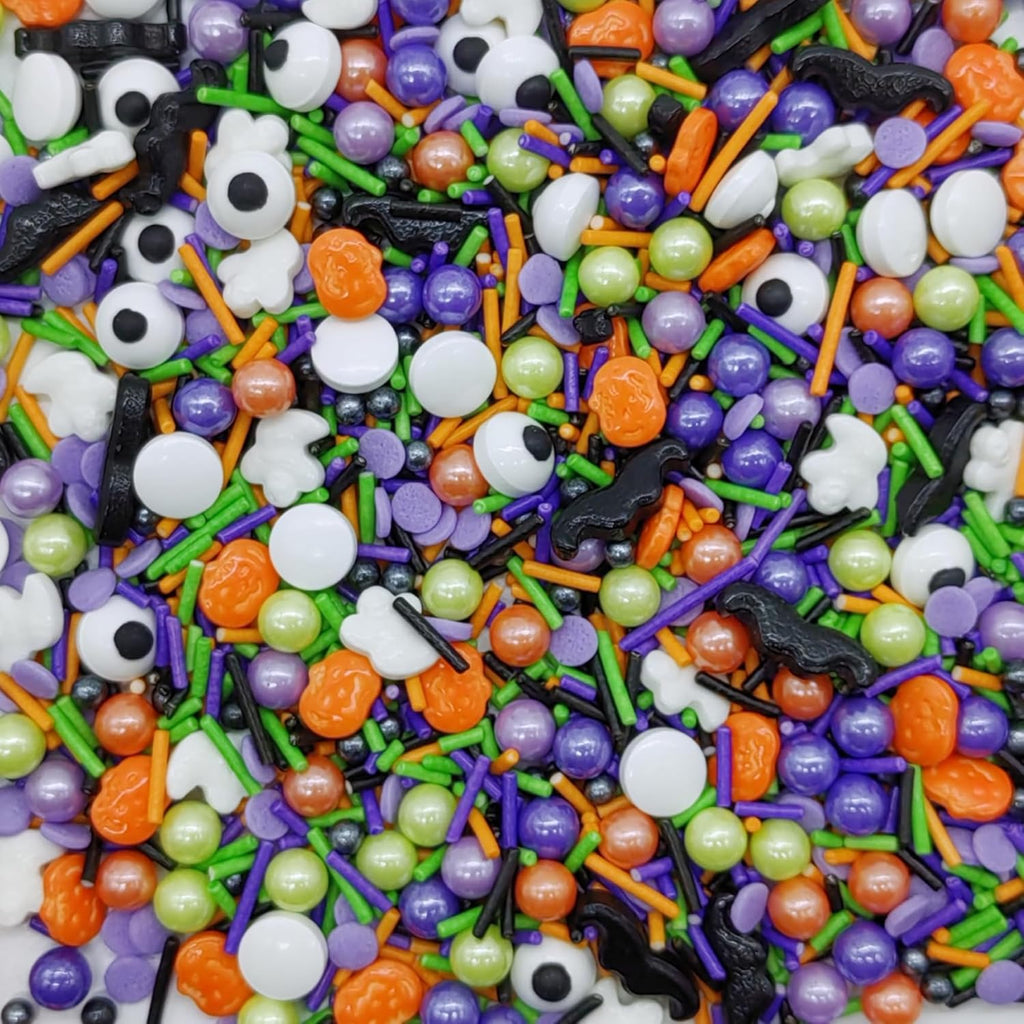 Halloween Sprinkles Ghost & Pumpkin & Eyes Cake Decorations Topper Edible Themed Sprinkles For Cookie Decorating, Chocolate Desserts, Cupcakes, Ice Cream 4.58OZ