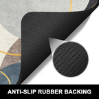 Rnivvi Dish Drying Mat for Kitchen Counter, 16 x 18" Cute Boho Theme Absorbent Heat Resistant Drying Pad with Non-slip Rubber, Coffee Bar Mats for Coffee Machine Dish Rack, Abstract Art Circle