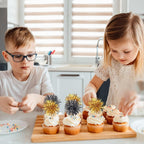 40 PCS Foil Firework Cupcake Toppers Sparkle Tinsel Cupcake Picks Fireworks Birthday Party Decorations Cocktail Fruit Toothpick for Birthday Wedding Graduation Party Decorations Supplies Black Gold