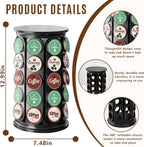 K Cup Holder, Coffee Pod Storage Carousel Holder Organizer Compatible with 40 Keurig K-Cup Pods, Home or Office Kitchen Counter Organizer（Black）