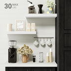 Vivelove Bathroom Floating Shelves for Wall, 16 inchs x 6.7” deep x 1.4” Wall Shelf for Bedroom, Living Room, Kitchen, Office Home Decor, Narrow Wood Shelves with Invisible Brackets - Set of 2, White