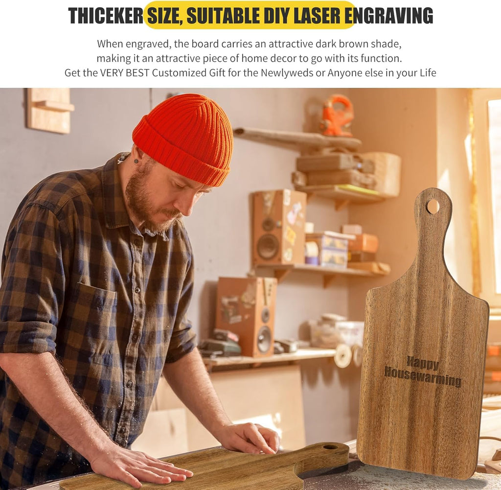 Lounsweer 6 Pcs Thicken Cutting Board Bulk Wood Board for Chopping Serving Charcuterie Material for Laser Engraving Mother' Day Wedding Housewarming Gift