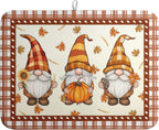 Fall Pumpkin Gnomes Dish Drying Mat Maple Leaves Autumn Large Kitchen Mats Dish Drying Pad Absorbent Dish Dryer Mat for Kitchen Countertops Microfiber Drainer Pad Dish Drying Mats (18x24 in)
