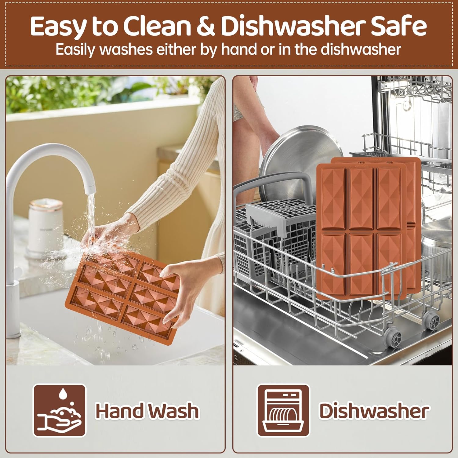 Chocolate Bar Molds 2 Pack,Deep Dubai Pistachio Stuffed Bar Silicone Mold for Making Filling Rhombus Shapes Candy Granola and Pastry Snacks