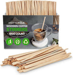 1000 Count Wooden Coffee Stir Sticks, Bulk Wood Stirrers for Coffee and Tea, Disposable Drink Stirrers for Hot Drinks, 5.5 Inch Wooden Coffee Stirrers for Home, No Plastic Stir Sticks, Stock Your Home
