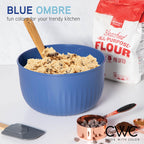 COOK WITH COLOR Prep Bowls with Lids- Wide and Deep Nesting Plastic Small Mixing Bowl Set with Lids, 8 Piece Set - Deep Bowls, Blue