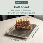 Ultra Cuisine Stainless Steel Baking Rack - 10x14.75 inch Jelly Roll Pan Wire - Oven Grill Sheet Pan - Oven Safe - Dishwasher Safe - Heavy Duty Wire Cooling Rack for Cooking Baking and Roasting