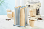 Annova Paper/Plastic Cup and Lid Holder Plastic Storage Organizer, 360°Rotating Coffee Mup Dispenser with 4 Compartments, Multifunctional Storage Rack for Home, Office, Bar, Coffee Shop (New Blue)
