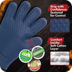 KITCHEN PERFECTION S Silicone Smoker Oven Gloves -Extreme Heat Resistant BBQ Gloves -Handle Hot Food Right on Your Grill Fryer Pit|Waterproof Oven Mitts |Superior Value Set+3 Bonuses