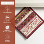 Maison d' Hermine Pot Holders Set 100% Cotton Heat Resistant Potholders 8" x 8" Hot Pads with Loop BBQ, Cooking, Baking, Grilling, Kitchen, Handling Hot Pans (Pack of 2, Reveillon Au Jardin)