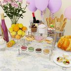 3 Pcs Acrylic Riser, Display Stand Clear Shelf for Cupcake Food Desserts Holder Cosmetic Products Tabletop Use and More (Large)