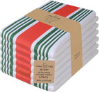 Urban Villa Kitchen Towels 100% Cotton Dish Towels for Kitchen (Set of 6) 20”x30” Dish Cloths Highly Absorbent Kitchen Linen Set with Hanging Loop Perfect for Drying Dishes Cleaning Towels- Christmas