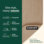 Cuisinart Dish Drying Mats for Kitchen Counter - (2) 18" x 24" Ultra Absorbent Dish Drying Mat XL - Foldable, Machine Washable, Fast Drying Dish Mat (Geostripe)