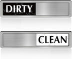 Dishwasher Clean Dirty Sign-Dishwasher Magnet Stainless Steel Clean Dirty Sign for Kitchen Organization Farmhouse Optional Adhesive Stickers