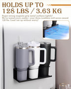 2 Pack Magnetic Tumbler Holder for Stanley 30 & 40 oz Cup - Strong Magnet - Water Bottle Organizer for Fridge, Cabinet, Office - Fit Stanley Cup Accessories