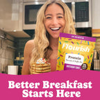 Flourish Protein Pancake & Waffle Mix, with Whey Protein & Flax Seed, No Added Sugar, High in Protein & Fiber - Just Add Water - Birthday Cake Flavour, 430g (3 Pack) - Made in Canada
