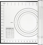 Yansumi Silicone Pastry Mat Extra Large Non-Slip Mat for Rolling Dough Pie Crust and Baking Non-Stick with Measurements (16x12,Black)