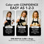 Dolce Flav Natural White Food Coloring – 2 oz Liquid Whitening Dye from Palm Oil with Graduated Dropper | Water-Soluble | For Frostings, Fillings & Beverages | Kosher | Made in USA