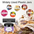 Plastic Jars with Lids, 4 OZ Slime Containers 72 Pcs Empty Clear Plastic Jars Refillable Plastic Cosmetic Containers with Screw On Lids for Kitchen Use Lotions & Beauty Products