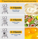 VIVOHOME 4.75 Quart Stand Mixer, 8 Speed Kitchen Electric Food Mixer, Household Stand Mixer for Baking, Cake, Bread with Beater, Dough Hook, Wire Whip and Egg Separator, Silver