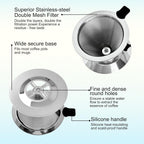 Pour Over Coffee Dripper, Reusable Stainless Steel Drip Cone Coffee Filter Double Layer Fine Mesh, Portable Coffee Maker for Eco-Friendly Brewing Paperless 1-2 Cup Solution