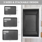 Tiawudi Baking Sheet Pan Set, 0.8mm Thick Heavy Duty Cookie Sheet with Diamond Texture Pattern, Nonstick Baking Tray for Oven, Carbon Steel Half, Jerry Roll Pan, Set of 3