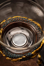 Glass Teapot Set with Infuser Semi Automatic Dragon Tea Set (Blue golden teapot)