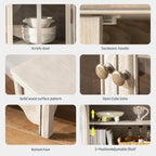 Chogori 31.5" Solid Wood Buffet Cabinet with Storage, Farmhouse Sideboard with 2 Doors, Coffee Bar Cabinet for Dining Room, Kitchen, or Living Room, Gray