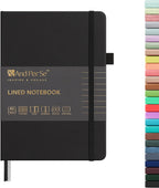 &And Per Se Lined Journal Notebook, 160 Pages, A5 5.7 x 8 inches College Ruled Thick Paper Notebook Journals for Writing, Hardcover Notebooks for Women Men Office School (1 Pack, Black)