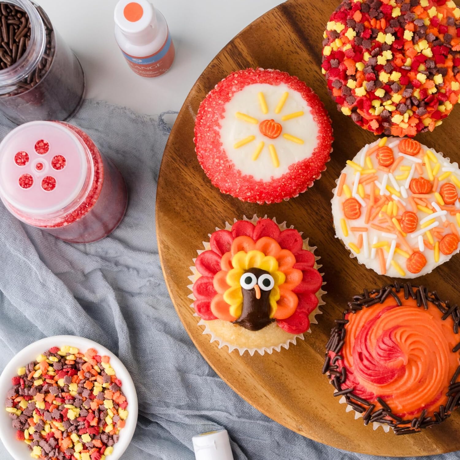 Sweets Indeed Sprinkles, Fall Sprinkles, Leaf Shapes, 4 pack, 11.57 ounces, Edible Sprinkle Mix, Perfect for Cake Decorations, Baking, Ice Cream, Cookies, Cupcake Topper (Fall)