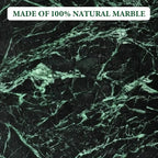 Koville Natural Green Marble Cutting Board for Kitchen Pastry Bread Macaron Display, 12" x 8" Real Stone Slab Marble Cheese Board for Home Countertop, Bathroom Perfume Tray Candle Plate