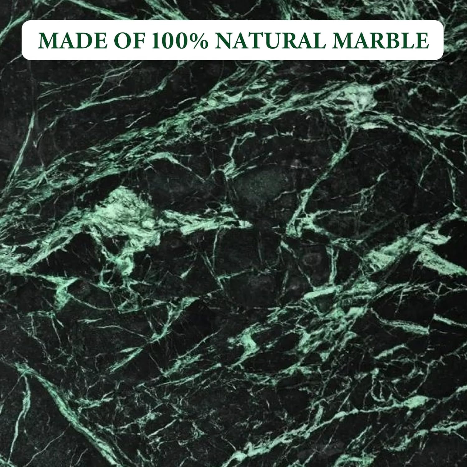 Koville Natural Green Marble Cutting Board for Kitchen Pastry Bread Macaron Display, 12" x 8" Real Stone Slab Marble Cheese Board for Home Countertop, Bathroom Perfume Tray Candle Plate