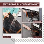 Silicone Pastry Mat Extra Large with Measurements 26''x16'' for Reusable,Non-slip Silicone Baking Mat, Counter, Dough Rolling, Oven Liner,Fondant/Pie Crust (Translucent_Orange, 16''W x 26''L)