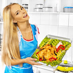 Baking Sheet with Cooling Rack Set [2 Sheets + 2 Racks], Deedro Stainless Steel Cookie Half Sheets Baking Pan Oven Tray with Rack, 12 x 10 x 1 Inch, Heavy Duty, Non-toxic, Dishwasher Safe