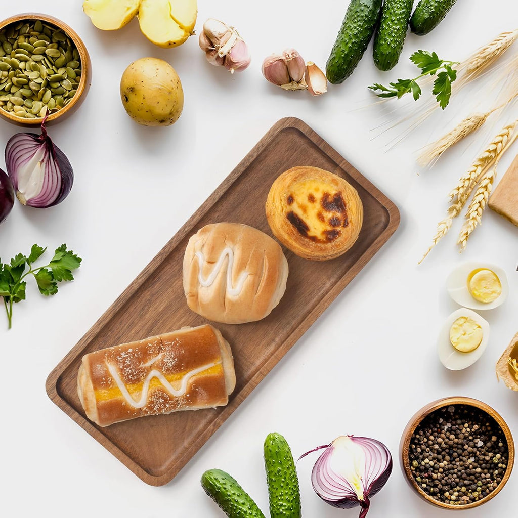 Bathroom Vanity Tray, Bathroom Tray for Counter, Toilet Tank Tray, Wood Bathroom Tray for Organizing and Home Decor (11.8 x 5.1 x 0.8 inch)