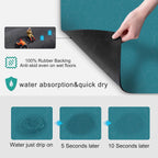 GOLENER Coffee Mat - Hide Stain Rubber Backed Absorbent Dish Drying Mat for Kitchen Counter- Bar Accessories Fit Under Coffee Maker Machine Cafe Pot Espresso Machine Dish Rack