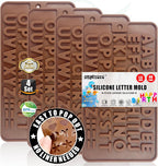 Silicone Letter Mold Chocolate Molds - Non-Stick Letter Chocolate Mold, Made of Food Grade Silicon, Perfect for Cake Decoration, Candy, Chocolate, Birthday Party - 4 Pack