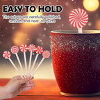 Sliner 120 Pcs 6 Inches Christmas Wooden Coffee Stir Sticks Stripe Candy Coffee Stirrers Disposable Drink Stirrers Candy Beverage Mixer with Round Ends for Cocktail Hot Drinks Party Supplies