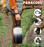 1 Gallon Insulated Water Bottle - with Straw & Auto Chug Lid, Paracord Handle, Bottle Sleeve, 128 oz Stainless Steel Water Bottle, Large Metal Gallon Water Jug Canteen for Sport Work