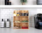 Mind Reader Coffee Pod Condiment Station, Countertop Organizer, Kitchen, Rayon from Bamboo, 13" L x 6.25" W x 15.25" H, Brown
