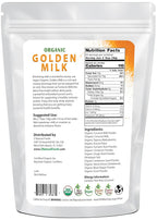 Z Natural Foods Organic Golden Milk Powder - Turmeric Superfood Blend, Mix In Coffee, Tea, Lattes, Smoothies Recipes - Non GMO, Vegan, Gluten Free - 1 lb