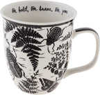 Karma Gifts 16 oz Black and White Boho Mug Beetle - Cute Coffee and Tea Mug - Ceramic Coffee Mugs for Women and Men