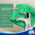 MR.SIGA Microfiber Cleaning Cloths, All-Purpose Microfiber Towels, Streak Free Cleaning Rags, Pack of 12, Green, Size 32 x 32 cm(12.6 x 12.6 inch)