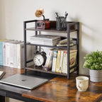 IBUYKE 3-Tier Spice Rack Industrial Counter Shelf Desktop Storage Organizer Standing Seasoning Rack for Countertop Kitchen Office Living Room Desktop Dark Grey UTLJ021G