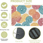 Abstract Floral Elements Dish Drying Mat Artifical Floral Kitchen Mat 12"x19" Bsorbent Coffee Maker Mat for Dishes,Utensils Coffee Maker Pots and Pans Easy Clean Dish Slip Resistant Pad