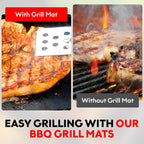 BBQ Grill Mat Set of 3-100% Nonstick Large Grilling Sheets - Heavy Duty Cooking Mats for Outdoor Grill Charcoal, Gas or Electric - Reusable, Extra Thick and Easy to Clean - 15.75 x 13