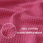 Homaxy 100% Cotton Waffle Weave Kitchen Dish Cloths, Ultra Soft Absorbent Quick Drying Dish Towels, 12 x 12 Inches, 12-Pack, Hot Pink