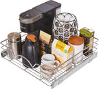 HOLDN’ STORAGE Heavy-Duty Premium Collection Pull Out Cabinet Organizer, Cabinet Drawer Slide Outs, Lifetime Limited Warranty - Basket Size 20" W x 21" D x 5" H, Anti-Rust Chrome Finish