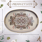 Oval Plastic Serving Tray with Handles, Elegant Decorative Tray for Coffee Table, Ottoman, Living Room, Kitchen, Outdoor Use. 10"*16"*1.4" B